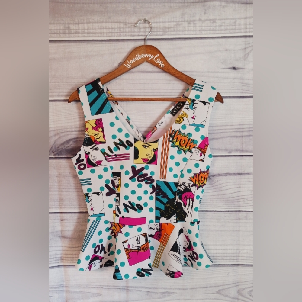 JOYCE  Pop Art/Comic Strip Top